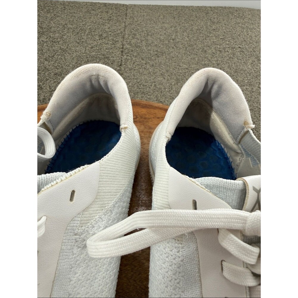 Flux Shoes Mens 9 Wm 10 White Knit Low-Top Sneakers Athletic Trainers Minimalist - Picture 4 of 12